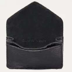Discount Claris Virot Alex Wallet Black Python Silver Hardware