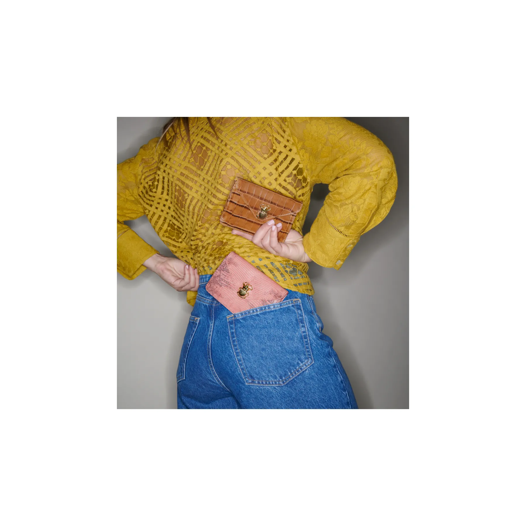 Best Sale Claris Virot Alex Wallet Old Pink Lizard