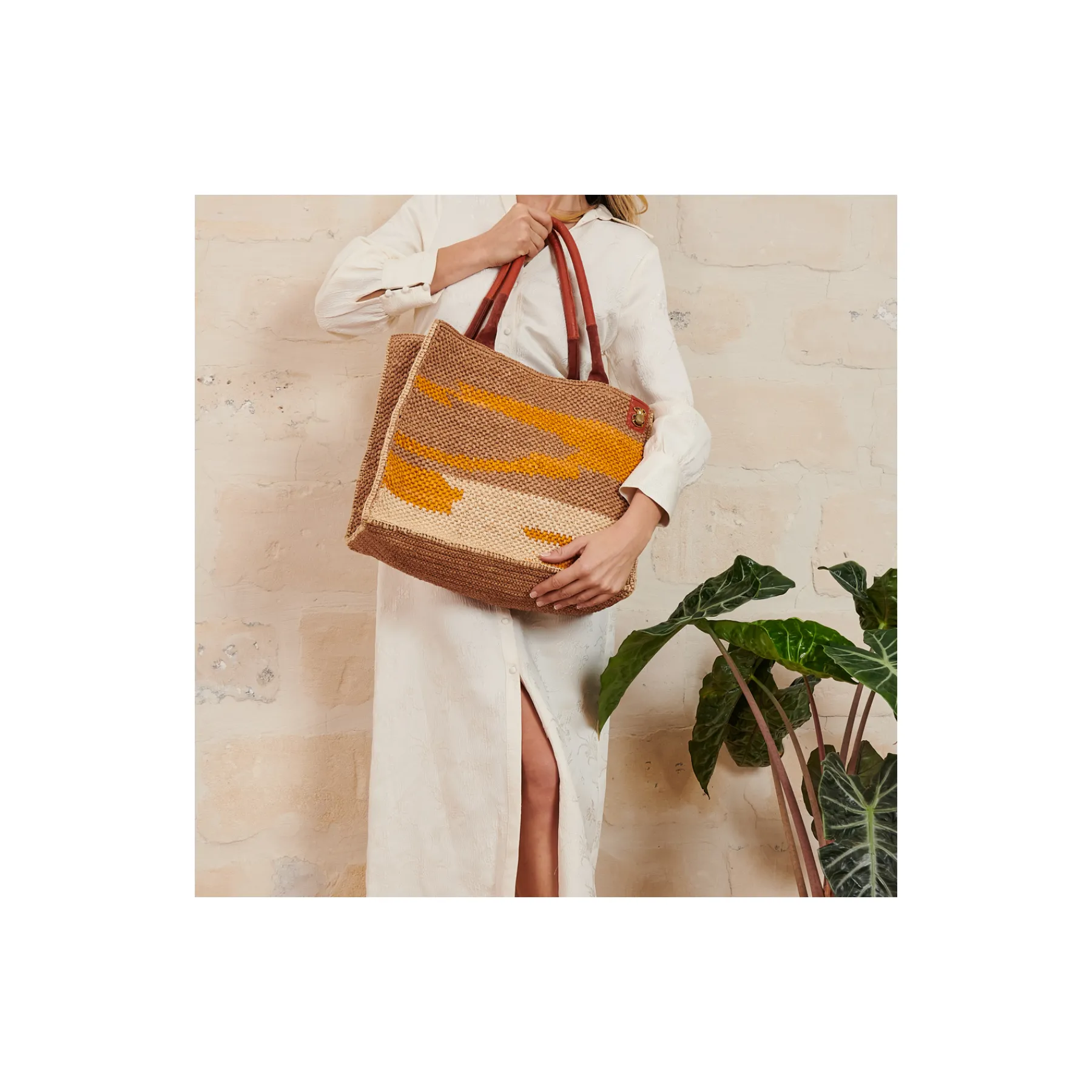 Best Sale Claris Virot Archi Bag Rafia Fabric