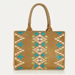 Clearance Claris Virot Archi Bag Olive Leather Suede Embroidered