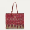 Best Sale Claris Virot Archi Bag Burgundy Endek Cotton