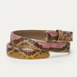 New Claris Virot Baby Belt Stone Hand Painted Python