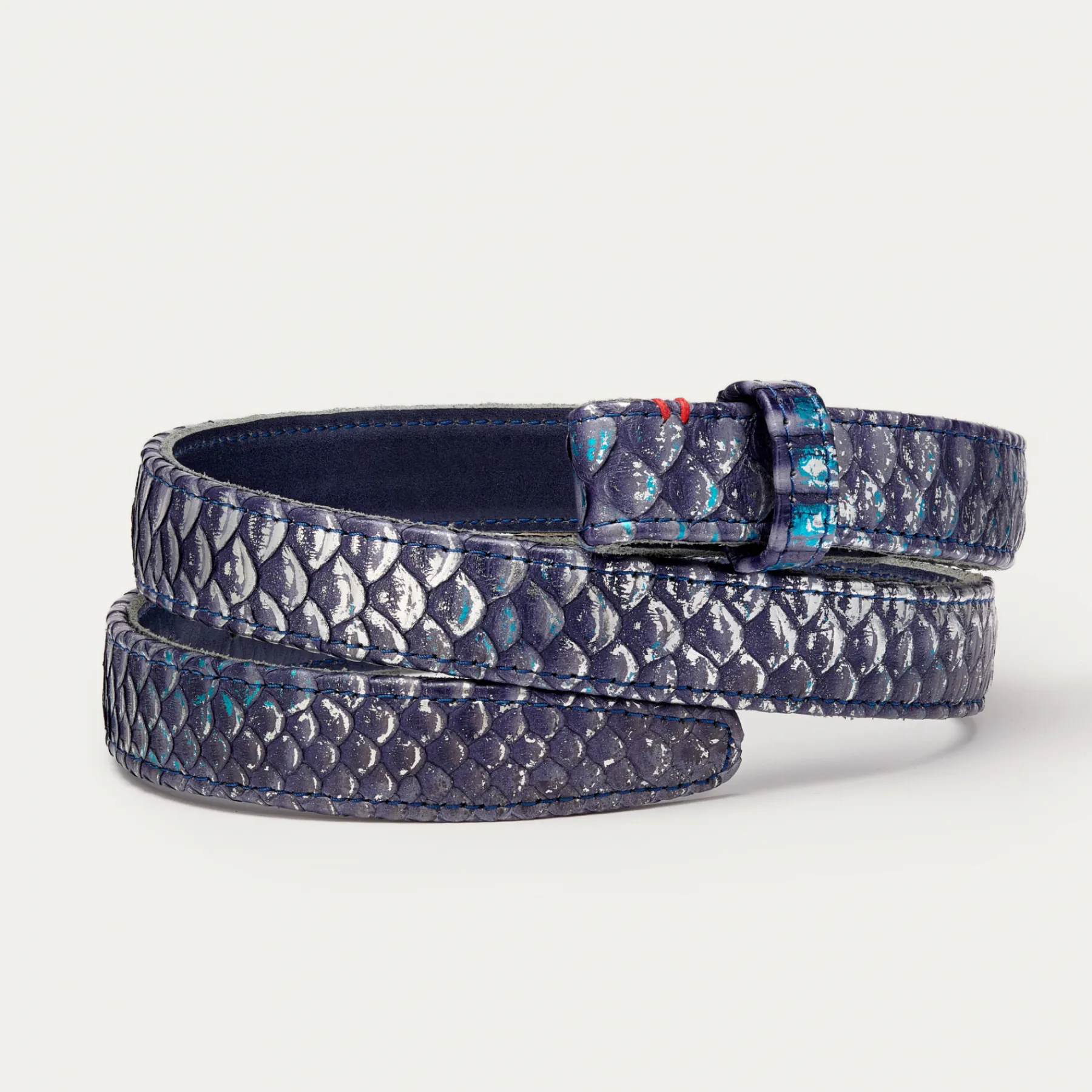 Best Claris Virot Baby Belt Ice Blue Metallic Python