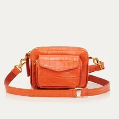 Hot Claris Virot Baby Charly Bag Orange Koi Embossed Croco Leather