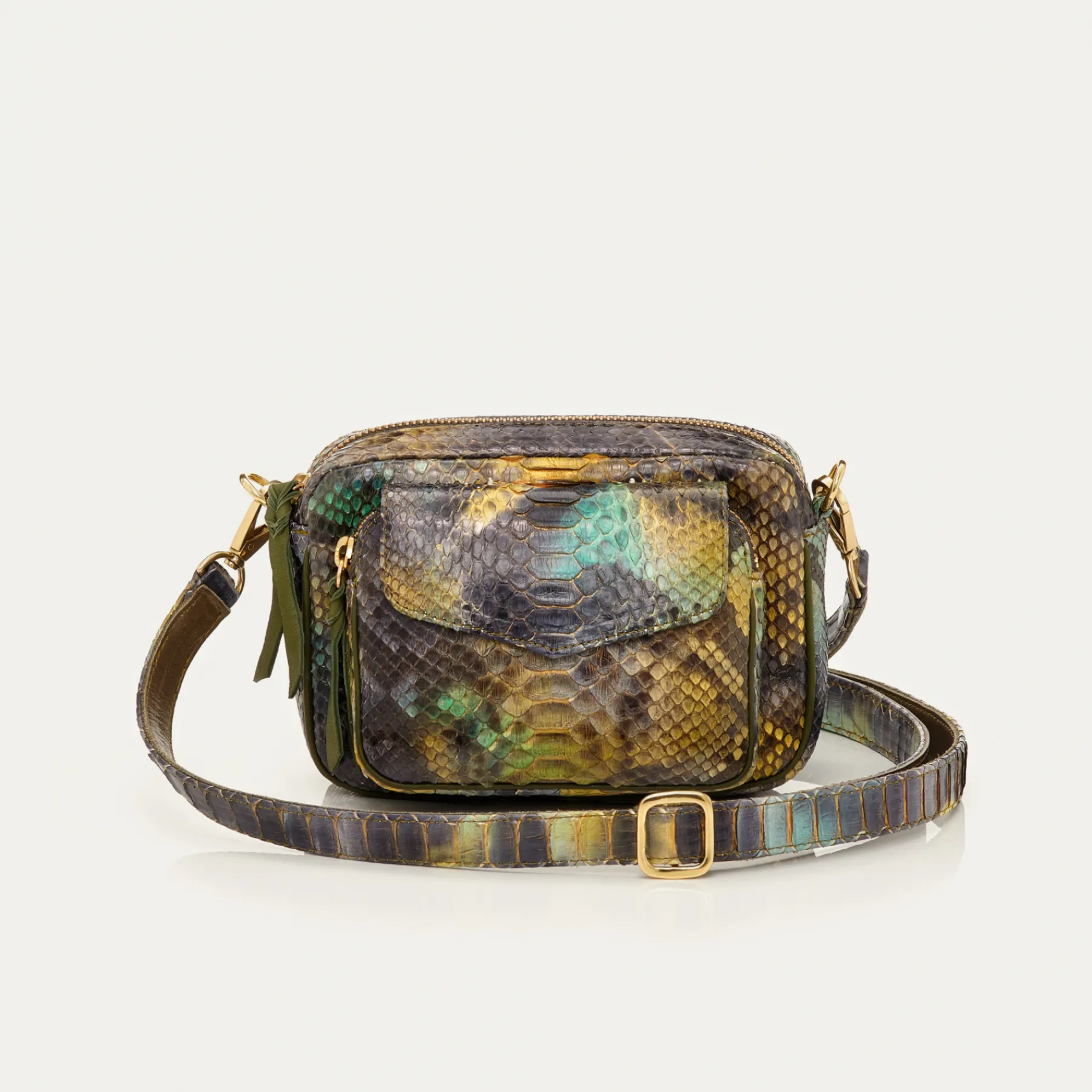 New Claris Virot Baby Charly Bag Green Valley Python