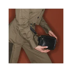 Store Claris Virot Baby Charly Bag Black Python Golden Hardware