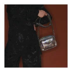 Clearance Claris Virot Baby Charly Bag Metallic Gasoil Leather