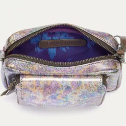 Clearance Claris Virot Baby Charly Bag Metallic Gasoil Leather