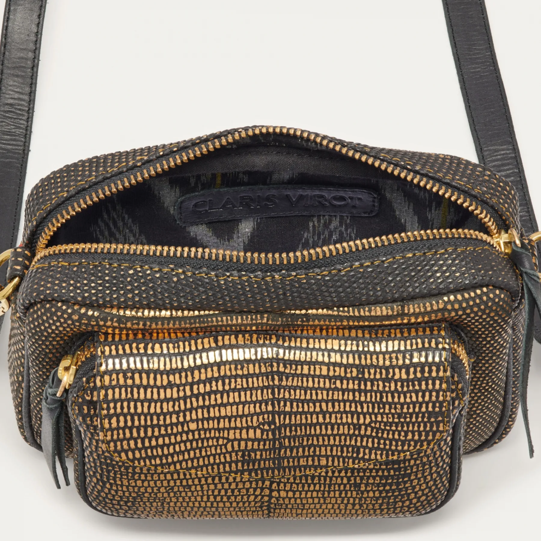 Discount Claris Virot Baby Charly Bag Old Gold Lizard