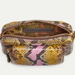 New Claris Virot Baby Charly Bag Stone Hand Painted Python