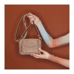 Store Claris Virot Baby Charly Bag Grege Thick Leather Suede