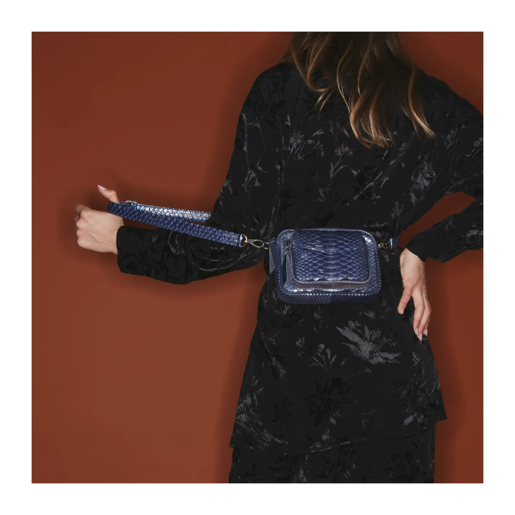 Shop Claris Virot Baby Charly Bag Ice Blue Metallic Python