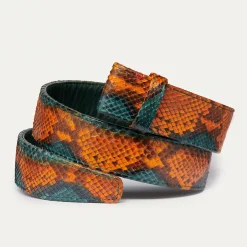 Shop Claris Virot Beetle Belt Green Orange Python