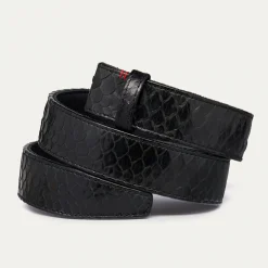 Online Claris Virot Beetle Belt Black Python Silver Buckle