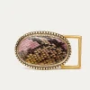 Cheap Claris Virot Belt Buckle Stone Hand Painted Python