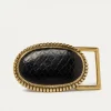New Claris Virot Belt Buckle Black Python Gold Buckle