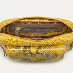 Fashion Claris Virot Big Charly Bag Yellow Imperial Samurai Python