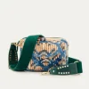 Best Claris Virot Big Charly Bag Blue Snowflake Silk Velvet