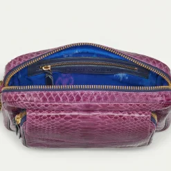 Fashion Claris Virot Big Charly Bag Purple Python