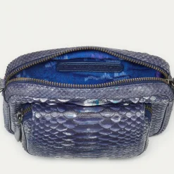Sale Claris Virot Big Charly Bag Ice Blue Metallic Python