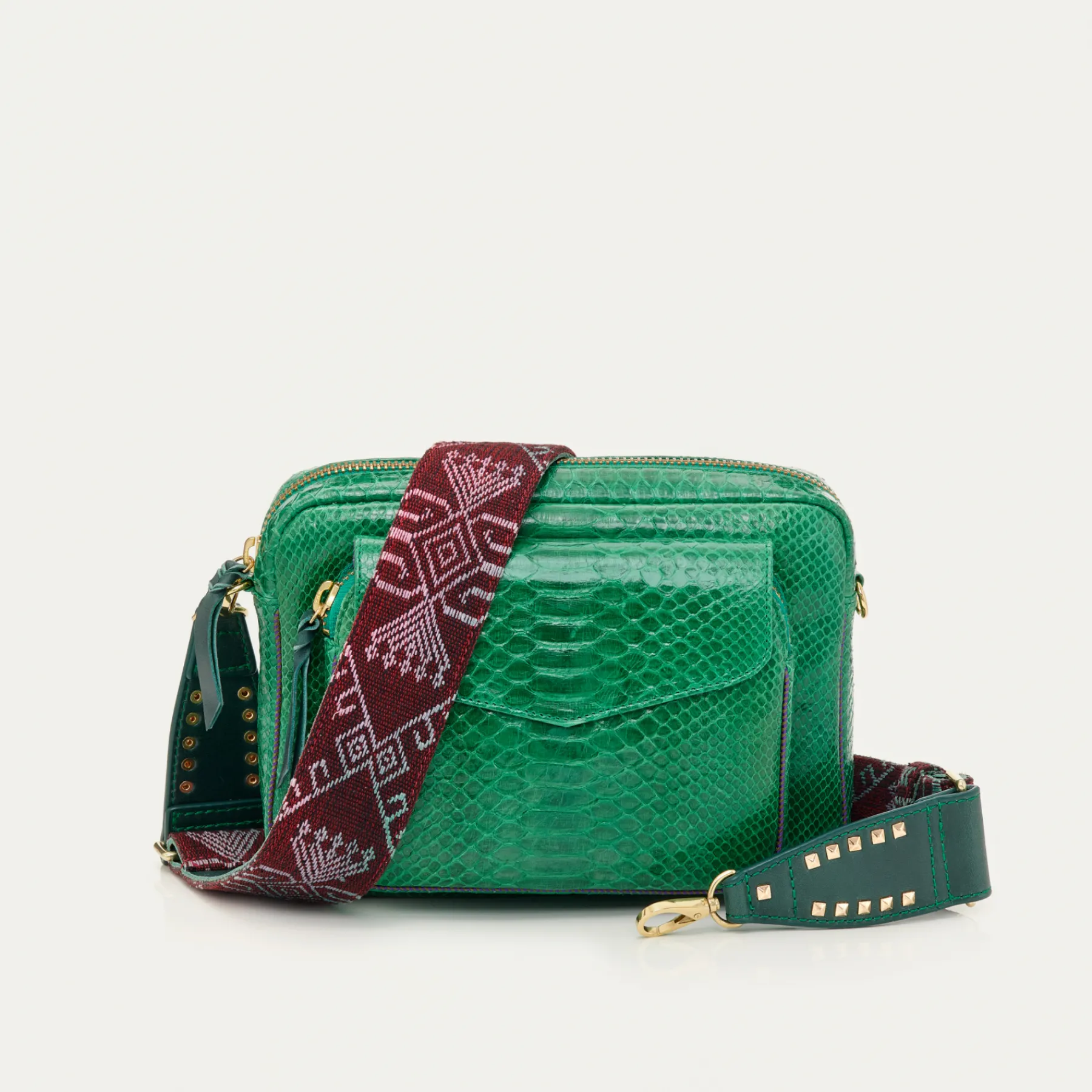 Best Claris Virot Big Charly Bag Grass Green Python