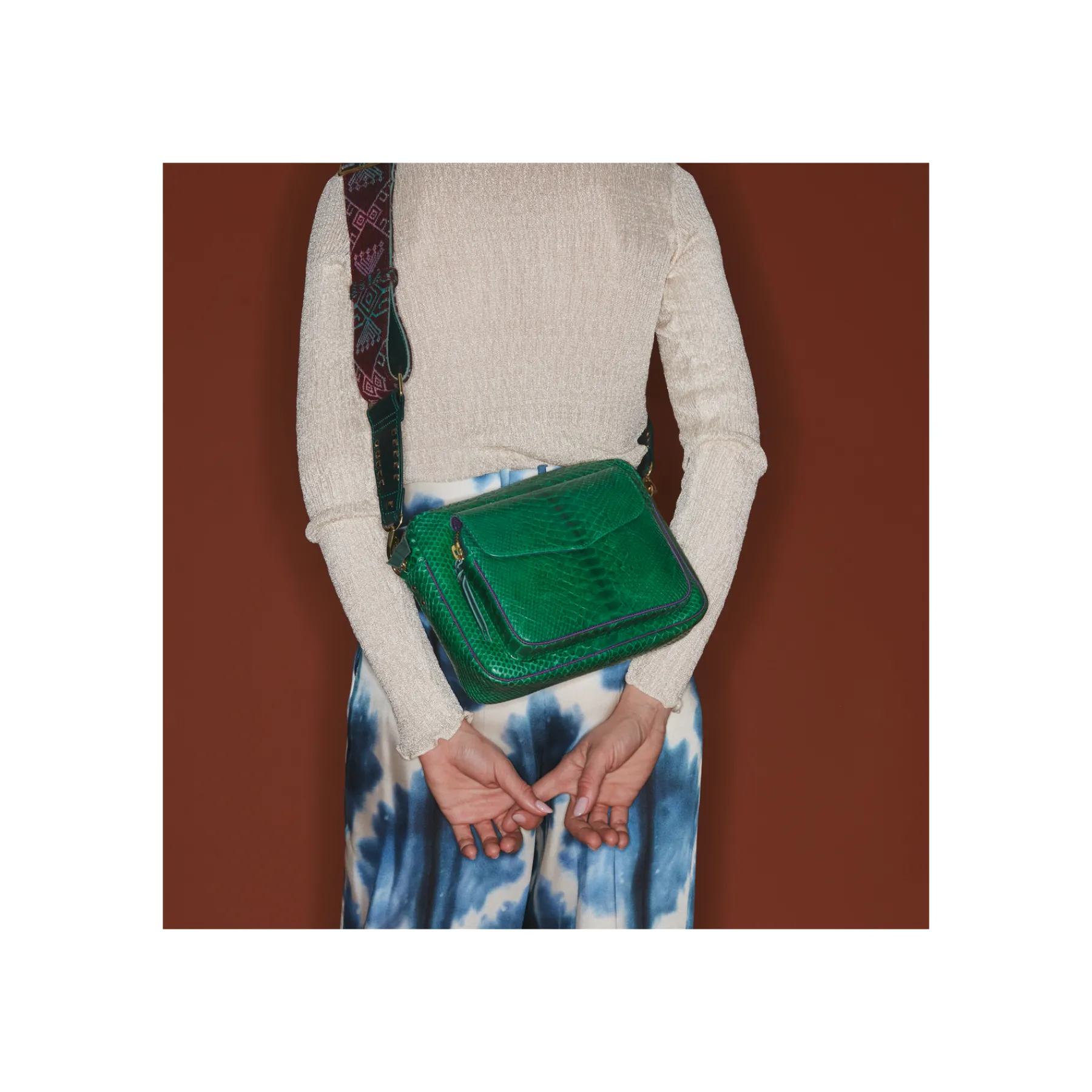 Best Claris Virot Big Charly Bag Grass Green Python