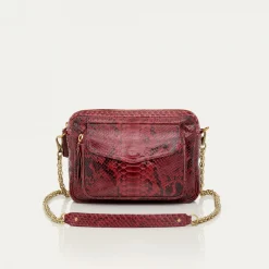 Sale Claris Virot Big Charly Bag Burgundy Python