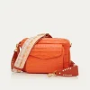 Best Sale Claris Virot Big Charly Bag Orange Koi Embossed Croco Leather
