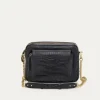 Cheap Claris Virot Big Charly Bag Black Embossed Croco Leather