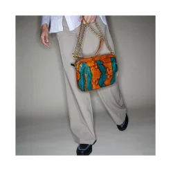 Discount Claris Virot Big Charly Bag Kingfisher Python