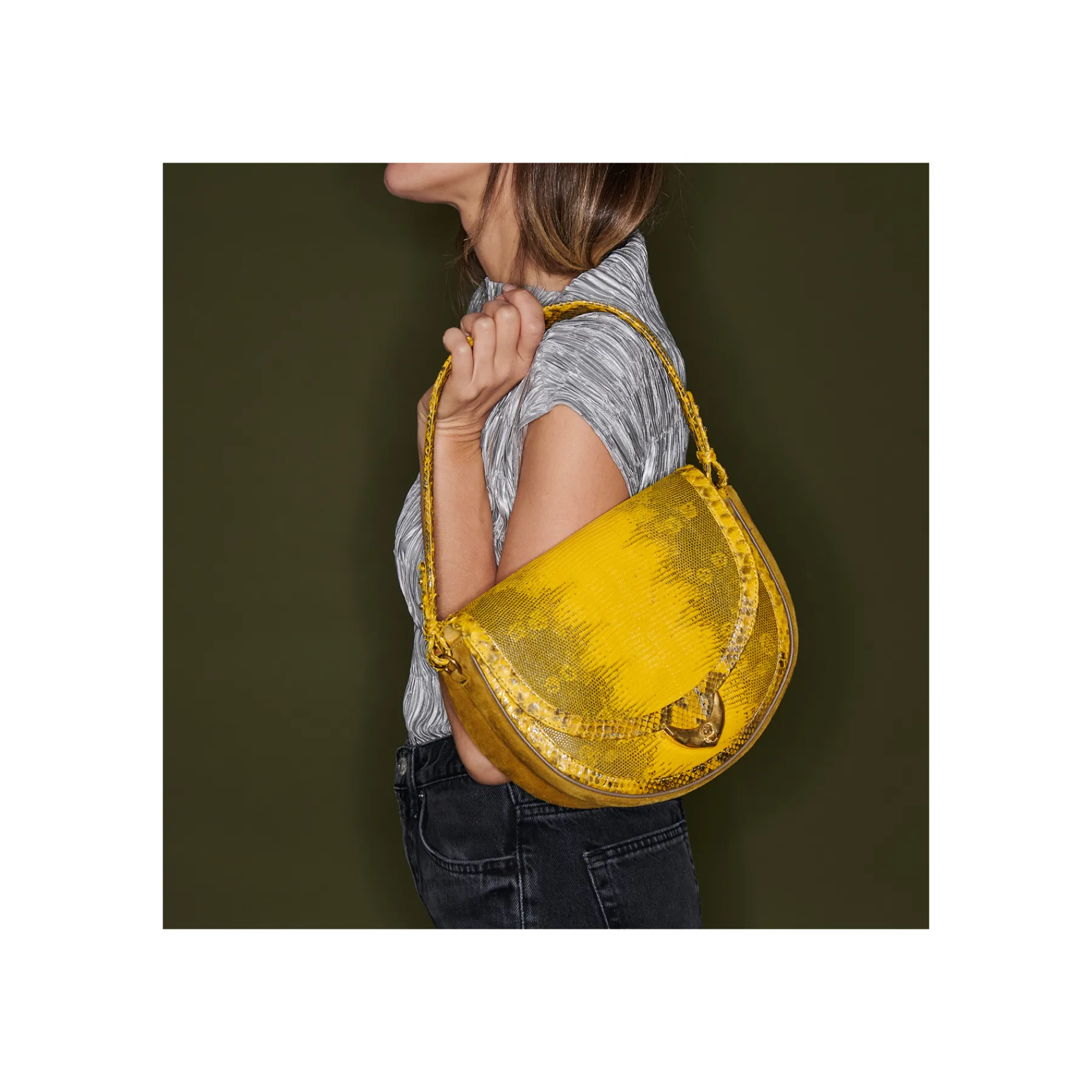 Flash Sale Claris Virot Big Victoria Bag Yellow Imperial Samurai Python
