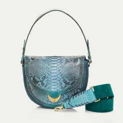 Best Sale Claris Virot Big Victoria Bag Blue Lagoon Python