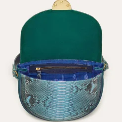 Best Sale Claris Virot Big Victoria Bag Blue Lagoon Python