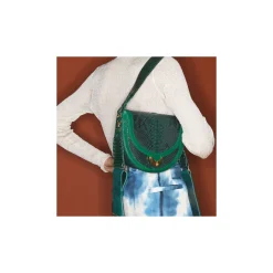 Fashion Claris Virot Big Victoria Bag Green Mix Python