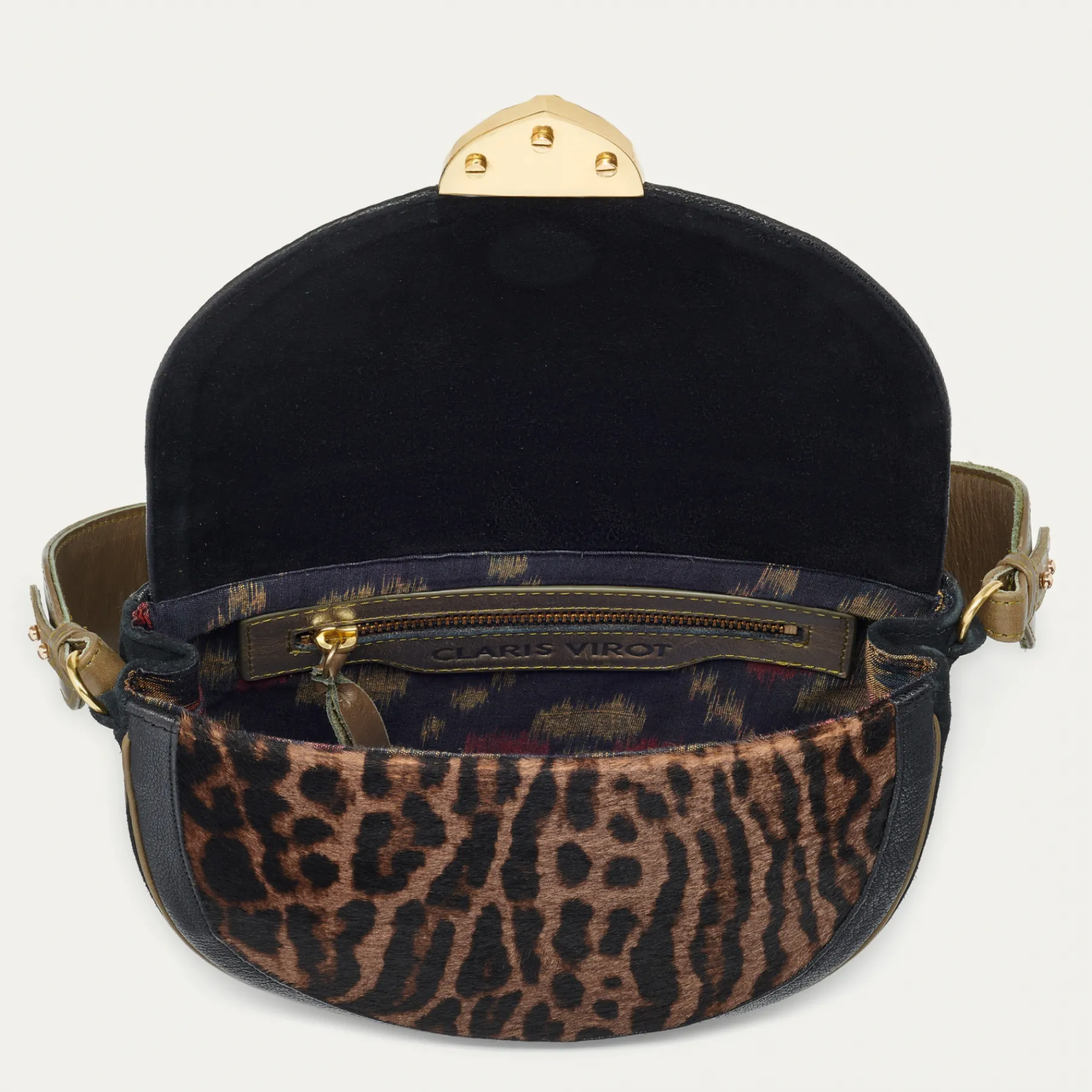 New Claris Virot Big Victoria Bag Ocelot Leather