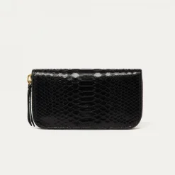 Fashion Claris Virot Bob Wallet Black Python