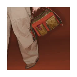 Store Claris Virot Cesar Bag Kaki Burgundy Mix Python