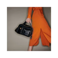 Store Claris Virot Cesar Bag Black Python And Leather