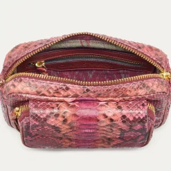 Best Claris Virot Charly Bag Pink Burgundy Python