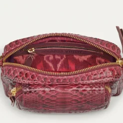 Sale Claris Virot Charly Bag Burgundy Python