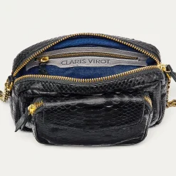 Outlet Claris Virot Charly Bag Black Golden Hardware Python