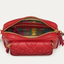 Fashion Claris Virot Charly Bag Vermilion Leather