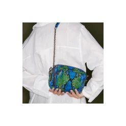 Store Claris Virot Charly Bag Green Blue Water Lily Python