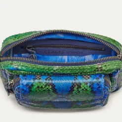 Store Claris Virot Charly Bag Green Blue Water Lily Python