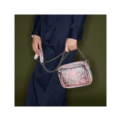 Cheap Claris Virot Charly Bag Metallic Coral Pink Python