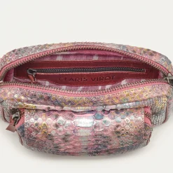 Cheap Claris Virot Charly Bag Metallic Coral Pink Python