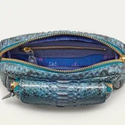 Discount Claris Virot Charly Bag Blue Lagoon Python