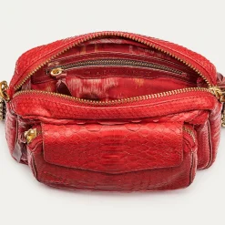 Clearance Claris Virot Charly Bag Red Python