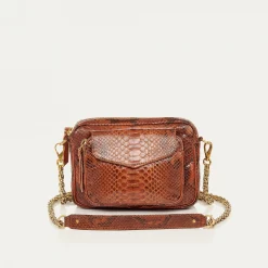 Cheap Claris Virot Charly Bag Moka Python