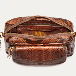 Cheap Claris Virot Charly Bag Moka Python